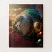 GRAPPIGE KAT KERST JIGSAW PUZZEL (Verticaal)