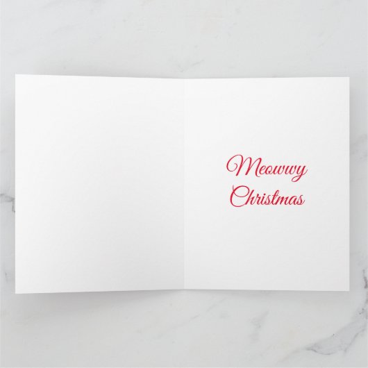 Grappige kat kerst  kaart (Binnen)