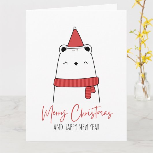 Grappige kat kerst  kaart (Gele Bloem)