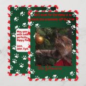 Grappige kat kerst Kaart - Ornamenten uit de boom (Voorkant / Achterkant)