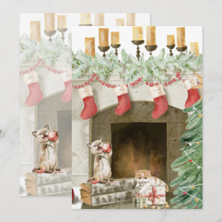 Grappige Kat Kerst Kaarten 4