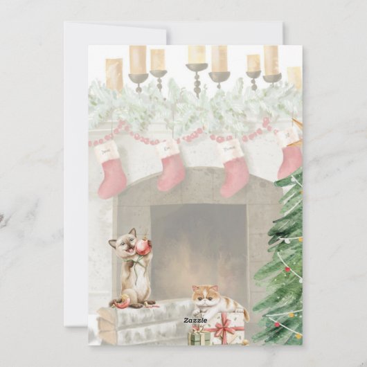 Grappige Kat Kerst Kaarten 4 (Achterkant)