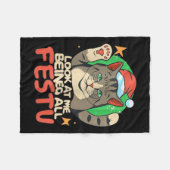 Grappige kat kerst kijk naar mij als een feestelij fleece deken (Voorkant (Horizontaal))