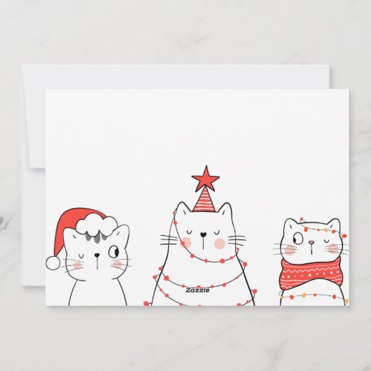 Grappige kat kerst miauw feestdagenkaart (Achterkant)