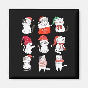 Grappige kat kerst Schattigee kitten voor wie houd Magneet