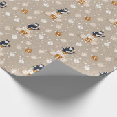 Grappige kat kerst verrassing cadeaupapier (Hoek)