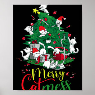 Grappige Kat Kerstboom Merry Catmes Katten Liefheb Poster
