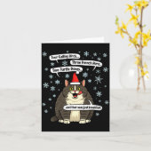 Grappige Kat Kerstlied Meme Merch Kerstman Hoed Ki Kaart (Gele Bloem)