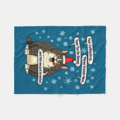 Grappige Kat Kerstlied Meme Merch Santa Hoed Kit Fleece Deken (Voorkant (Horizontaal))