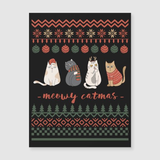 Grappige Kat Kerstwoordspeling - Kat Kerstmis (Voorkant)