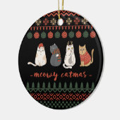 Grappige Kat Kerstwoordspeling - Kat Kerstmis Keramisch Ornament (Links)