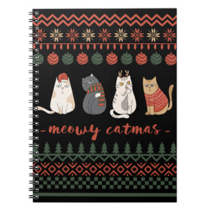 Grappige Kat Kerstwoordspeling - Kat Kerstmis Notitieboek
