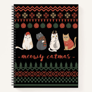 Grappige Kat Kerstwoordspeling - Kat Kerstmis Notitieboek