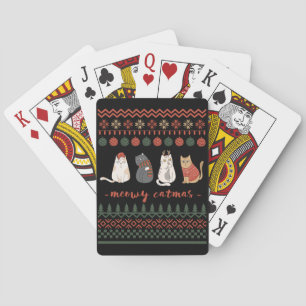 Grappige Kat Kerstwoordspeling - Kat Kerstmis Pokerkaarten