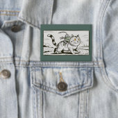 Grappige Kat Kikker Meme Middeleeuws Vintage  Button (Insitu)
