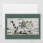 Grappige Kat Kikker Meme Middeleeuwse Vintage Kaart (Voorkant / Achterkant)