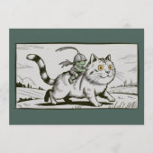Grappige Kat Kikker Meme Middeleeuwse Vintage Kaart (Voorkant)