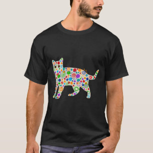 Grappige kat kitten liefhebbers polka dot happy do t-shirt