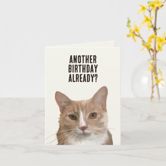 Grappige kat kitten me pun verjaardag kaart (Gele Bloem)