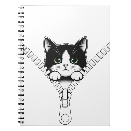 Grappige kat kitten piek notitieboek (Voorkant)
