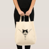 Grappige kat kitten piek  tote bag (Voorkant (product))