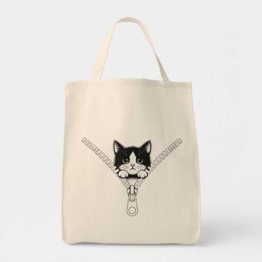 Grappige kat kitten piek  tote bag (Voorkant)