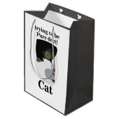 Grappige kat kitty huisdier medium cadeauzakje (Achterkant Gekanteld)