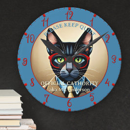 Grappige kat klas leraar  ronde klok