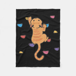 Grappige Kat Klimmer Rots Klimmen Schattig Boulder Fleece Deken
