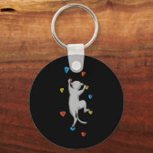 Grappige Kat Klimmer Rotsklimmen Cadeau Voor Manne Sleutelhanger (Voorkant)