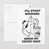 Grappige kat koffie liefhebber kaart (Voorkant / Achterkant)