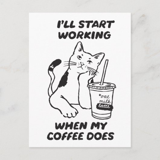 Grappige kat koffie liefhebber kaart (Voorkant)