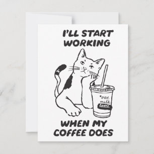 Grappige kat koffie liefhebber kaart