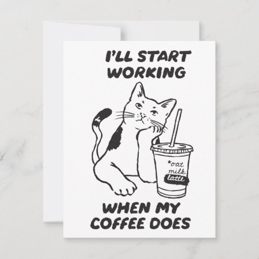Grappige kat koffie liefhebber kaart (Voorkant)