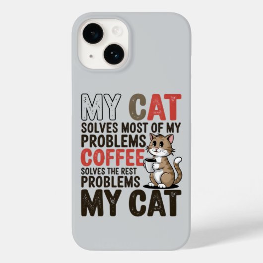 Grappige Kat & Koffie Liefhebber: Mijn Kat lost op Case-Mate iPhone Case (Achterkant)