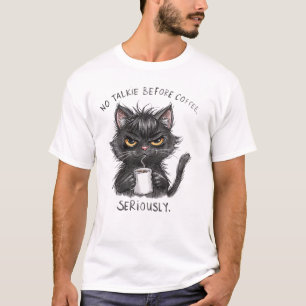 Grappige Kat Koffie Shirt   Geen Gezwets Voor Koff