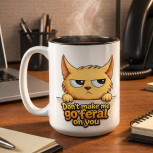 Grappige kat koffiemok tweekleurige koffiemok