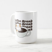 Grappige kat koffiepauze koffiemok (Voorkant links)