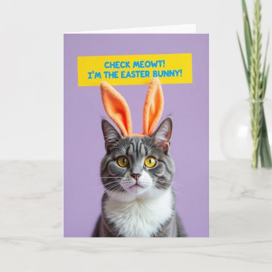 Grappige kat kostuum kerstkaart kaart (Voorkant)