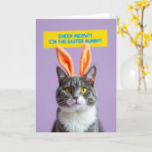 Grappige kat kostuum kerstkaart kaart (Gele Bloem)