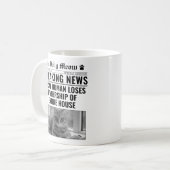 Grappige kat krant Breaking News Foto Koffiemok (Voorkant links)
