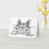 GRAPPIGE KAT KUNST VERJAARDAGSKAARTEN KAART (Gele Bloem)