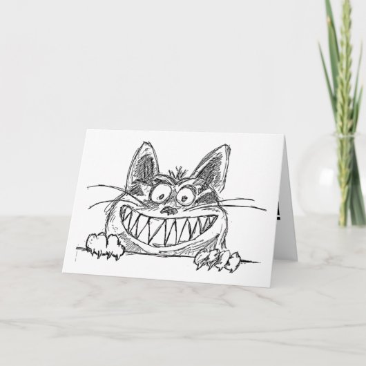 GRAPPIGE KAT KUNST VERJAARDAGSKAARTEN KAART (Voorkant)