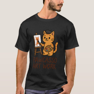 Grappige Kat Kunstenaar Tekenaar Schilder Kunstler T-shirt