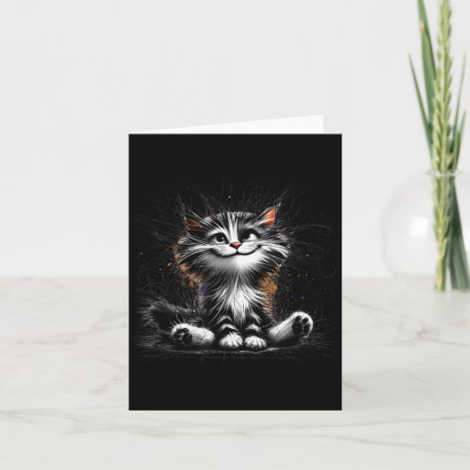 Grappige kat kunstprint  kaart (Voorkant)