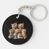 Grappige kat kunstprint sleutelhanger (Achterkant)