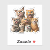 grappige kat kunstprint sticker (Vel)