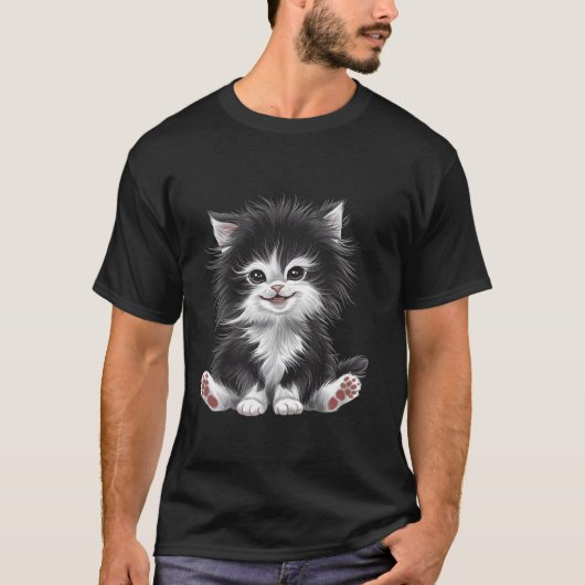 grappige kat kunstprint t-shirt (Voorkant)