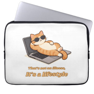 Grappige kat laptop shirt – Dat is geen ziekte, He Sleeve