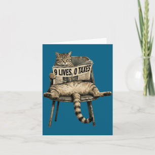 Grappige kat leeft belasting humor illustratie kaart